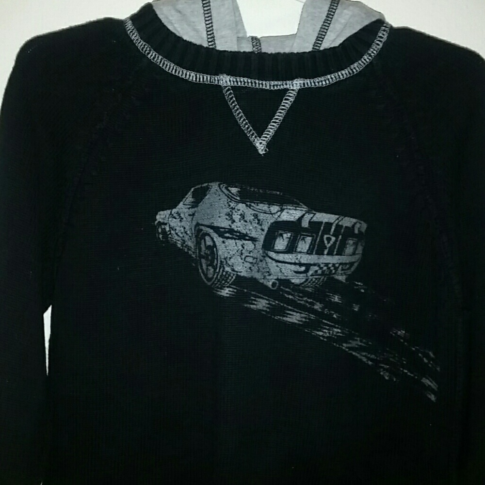 Go Team Go Black Sweater with hood 5t